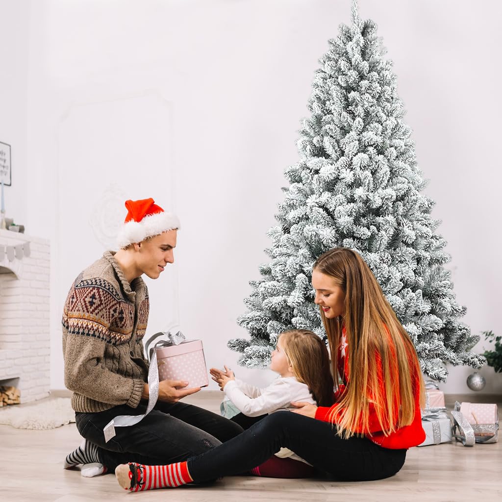 HASTHIP 59 Inches Christmas Tree for Home Decor DIY Assembly 350Pcs Flocked Pin Oak Branches Flocked Artificial Christmas Tree Decorative Powdery Snow Fake Christmas Tree for Christmas Home Decor HASTHIP 59 Inches Christmas Tree for Home Decor DIY Assembly 350Pcs Flocked Pin Oak Branches Flocked Artificial Christmas Tree Decorative Powdery Snow Fake Christmas Tree for Christmas Home Decor